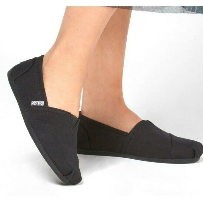 Brand New Skechers Bobs 33645 Plush Peace & Love Memory Foam Black Sz 7